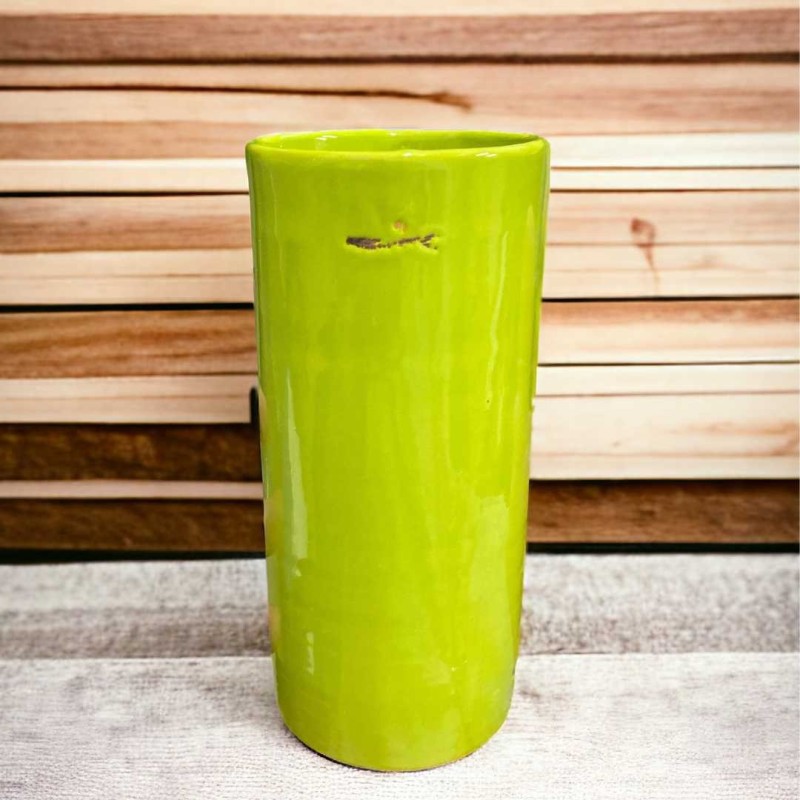 Bicchiere Mug in terracotta smaltato di colore verde 42,5 cl